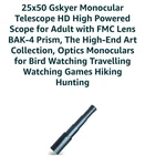 25X50 Gskyer Monocular Telescope Hd High Powered W/ Fms Lens BAK-4 Prism. Fixed Price $69.99.