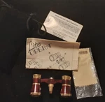 Vintage Tasco Infocus #89560 Lite Opera Binoculars 3 X 25, Maroon & Gold. Fixed Price $38.00.