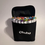 Ohuhu Art Marker Set Assorted Multicolor In Black Zip Carry Case. Fixed Price $15.00.
