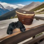 Vintage Binolux Binoculars 7X35 With Lined Leather Case And Compass K6 No. 51963. Fixed Price $30.00.