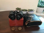 Vtg Selsi Light Weight Amber Coated Luminous 7X35 1000 Yards Binoculars Japan. Fixed Price $20.00.