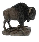 Rustic Bison Figurine Realistic Buffalo Statue For Western Lodge Decor, Hand-c. Fixed Price $59.99.