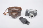Zeiss Contaflex Super 35MM Camera+tessar 50MM F2.8+(400MM)MONOCULAR 8X30 B+set. Fixed Price $229.95.
