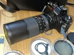 Konica Autoreflex Tc Slr Film Camera Body W/lenses Case Extras Unsure If Works. Fixed Price $35.99.