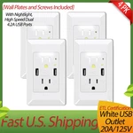 X 15A/125V Usb Outlet With Night Light,dusk Dawn Sensor, 4.2A High Speed,white. Fixed Price $58.37.
