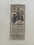 Swift-anderson Inc Binoculars Boston Ma 1956 Sporting News Baseball 2X5 Ad. Fixed Price $16.00.