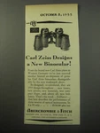 1955 Abercrombie & Fitch Carl Zeiss Binoculars Advertisement. Fixed Price $19.99.
