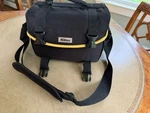 Genuine Nikon Padded Camera Case Black Yellow Piping Carry Shoulder Bag Strap ++. Fixed Price $21.00.