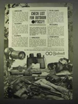 1963 Bushnell Ad - Binocular, Pistol Scopes, Telescopes. Fixed Price $19.99.