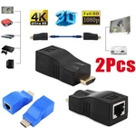 2X 4K 1080P Hdmi Extender To RJ45 Over Cat 5E/6 Network Lan Ethernet Adapter Lot. Fixed Price $8.69.