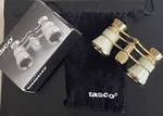 Vtg Tasco Elegant 4"X2" Theatre Opera Glasses Binoculars Gold, Mop White 3X23MM. Fixed Price $75.00.