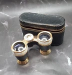Vintage Tasco Mother Of Pearl & Brass Coated 3X26 Opera Glasses W/ Case. Fixed Price $75.99.