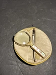 Art Deco Ornate Gold Mother Of Pearl Magnifying Glass Circa 1920'S Measures 4#M4. Fixed Price $34.00.