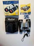Binoculars 4X30 Magnification Vivitar Case Belt Loop Portable Carry Open Box. Fixed Price $12.99.