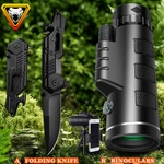 80X100 Monocular Binoculars BAK4 Prism High Power Waterproof & Camp Fold Knife. Fixed Price $9.99.