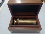 Vintage Style Brass Telescope Spyglass With Wooden Box Trim Made India. Fixed Price $21.75.