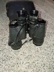 Vintage Gold Crest Coated Binoculars With Hard Case Red Lining 7X50. Fixed Price $45.00.