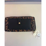 Time And Tru Leopard Print Zip Around Wallet With Front Organizer Pocket Black. Fixed Price $10.00.