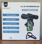 Gllysion 12X50 Prof. Hd Binoculars With Phone Adapter And BAK4 Prisms Nob. Fixed Price $79.99.