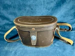 Vintage Canon Binoculars Case Brown Leather With Deep Blue-green Felt Interior. Fixed Price $18.00.