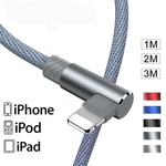 1M 2M 3M Cord For Apple Iphone Ipad 90 Elbow Usb Data Fast Charger Cable. Fixed Price $10.59.
