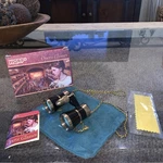 Black Opera Glasses With Gold Trim & Bag Box Hqrp No Handle Pair. Fixed Price $10.00.