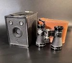 Lot Of Agfa B-2 Cadet Box Camera And Grasse 4 30 Binoculars With Case. Fixed Price $35.00.
