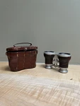 Vintage Binoculars & Alligator Case: Otto Schleiffelder Optiker. Fixed Price $55.00.