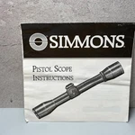 Simmons Scope Black For Rifle Shotgun Handgun Manual Only. Fixed Price $11.66.