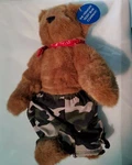 Vermont Teddy Bear Company Brown Jointed Plush Camouflage Pants. Fixed Price $25.99.