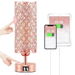 Hong-in Crystal Table Lamp 3-WAY Dimmable Touch Control, Rose Gold Bedside. Fixed Price $44.81.