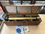 Vintage Sans & Streiffe Gold Japan Astronomical Telescope No. 600 Wood Box. Fixed Price $450.00.