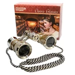 Hqrp Opera Theatre Glass Optics Lens Binoculars Gold / Silver With Chain. Fixed Price $17.95.