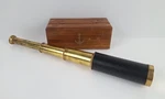 Brass Telescope W/ Wooden Storage Box Functional Pirate Spyglass Extension Naval. Fixed Price $21.50.