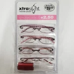 4 Pack Reading Glasses Includes 1 Travel Size Pair W/case Xtrasight Foster Grant. Fixed Price $16.99.