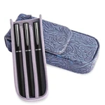 Leather Triple Case Pencil Pouch Holder For Three Fountain Ballpoint Roll.... Fixed Price $32.25.