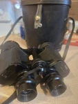 Vintage Stellar Binoculars 7X50 Coated Optics, W/ Leather Strap And Case. Fixed Price $20.00.