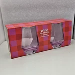Ct. New Box Lavendar Diamond Shape Wine Glasses 10.82 Oz Each - Bright Star. Fixed Price $8.71.
