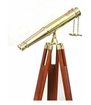 Nautical Binoculars Brass Floor Tripod Stand Wooden Handmade Marine. Fixed Price $379.52.