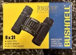 Bushnell Powerview 8X21 Binoculars, 13-2514 With Original Box And Papers. Fixed Price $24.00.