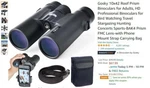 Gosky 4331882459 10X42 Roof Prism Hd Binoculars (GOBA002), Smartphone Attachment. Fixed Price $60.00.