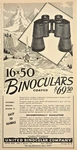 United Company Print Ad 1951 16X50 Coated Binoculars Chicago Illinois. Fixed Price $22.99.