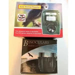 Skygenius 10X25 Binoculars & Solar Ultrasonic Animal Repeller Outdoor Bundle. Fixed Price $72.00.