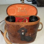 Vintage Binolux Binoculars 7X35 With Brown Leather Carrying Case & Compass. Fixed Price $24.99.