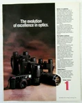1987 Vivitar Cameras Magazine Ad - The Evolution Of Excellence Optics.. Fixed Price $9.99.
