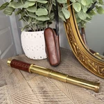 Vintage Tasco Monocular Pirate Telescope W/case 25X30 Mm 1AG Leather Brass. Fixed Price $21.00.