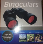 Binoculars With Soft Nylon Pouch, Compass And Lens Covers Great For Outdoors. Fixed Price $20.25.