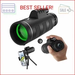 Jiasifu 40X60 High Definition Monocular Telescope With Smartphone Adapter, BAK4. Fixed Price $15.56.