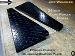 Fits Jeep Wrangler Yj Powder Coated Alum Diamond Plate 24" Fender Tops With Bend. Fixed Price $39.95.