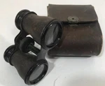 Antique Binoculars By G. Rodenstock, Munchen With Brown Leather Case. Fixed Price $35.00.